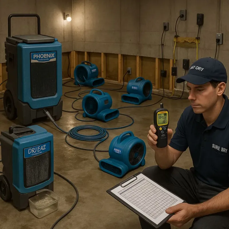 Structural Drying and Dehumidification process in Oakhurst, NJ